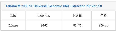 takara minibest universal genomic dna extraction kit ver 5 0 试剂盒 主营项目 湖南甲骨文生物医药有限公司官网